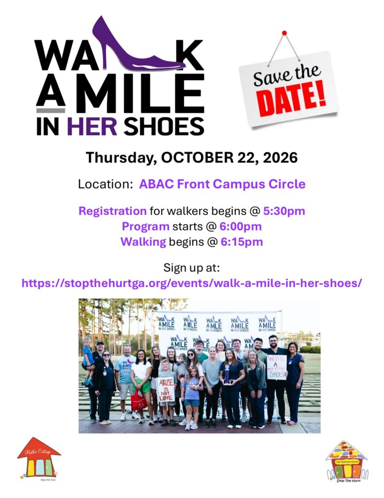 Walk a Mile in Her Shoes - Thursday, October 22, 2026 - ABAC Front Campus Circle