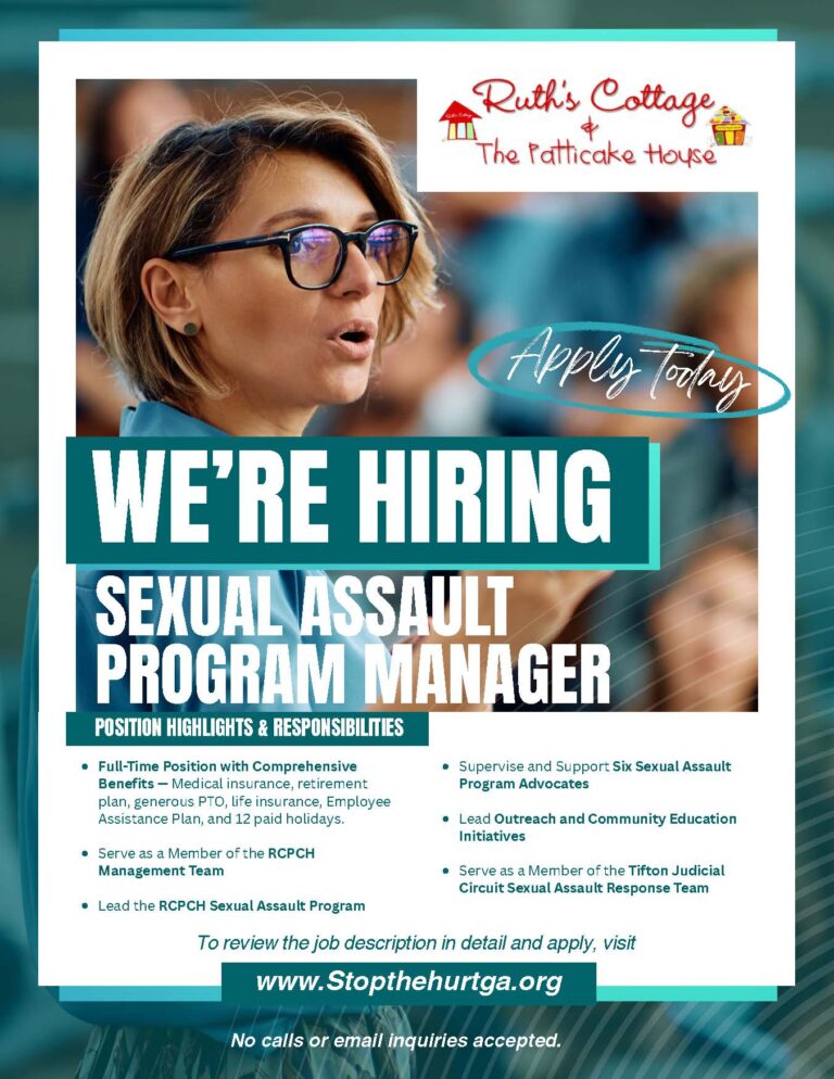 We’re hiring: Sexual Assault Program Manager at Ruth’s Cottage & The Patticake House. Apply today.